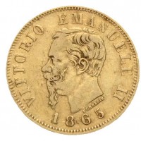 Vittorio Emanuele II (1861-1878): 10 lire 1865-To (Gigante#28)