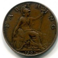 Gran Bretagna, Edoardo VII (1901-1910): farthing 1907 (Spink#792)
