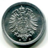 Germania, Guglielmo II (1888-1918): 1 pfennig 1917-D (KM#21)
