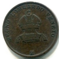 Milano, Francesco Giuseppe (1848-1866): 5 centesimi 1850 (Gigante#29)

