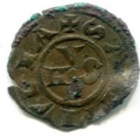 Rimini, (1265-1385): denaro (MIR#1354), ondulato
